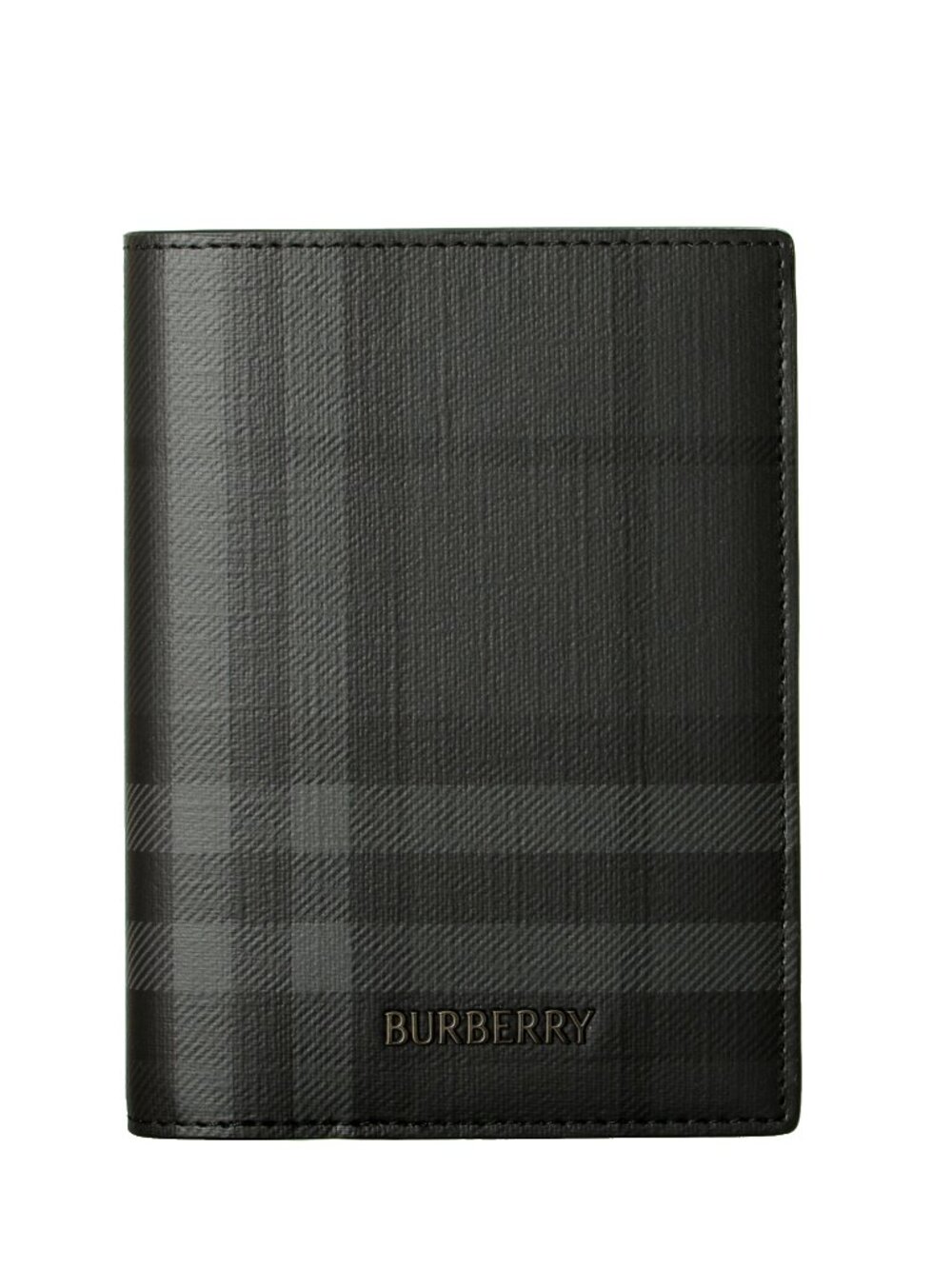 Burberry Unisex 100% Leather Signature Check Card Holder Passport Cover
